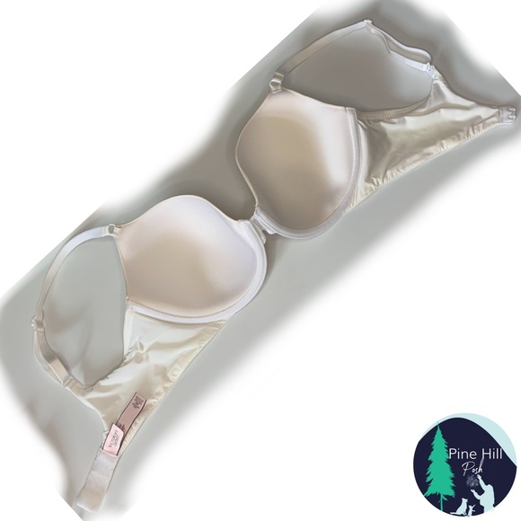 SOLD Victorias Secret Demi Bra Size 36D White Lined T-Shirt Bra - Picture 3 of 7